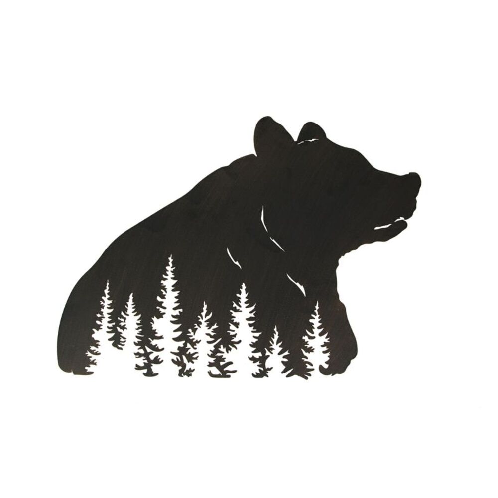 Black Bear Hanging Laser Cut Metal Wall Art Decor